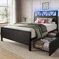 Twin XL Bed Frame with 2 Storage Drawers F96293