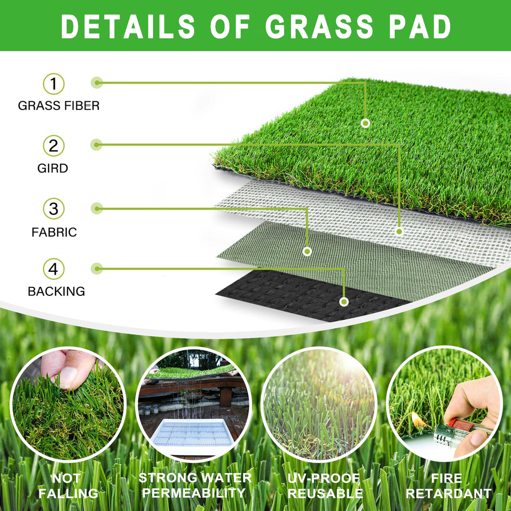 Indoor Fake Grass Pad with Tray W329179