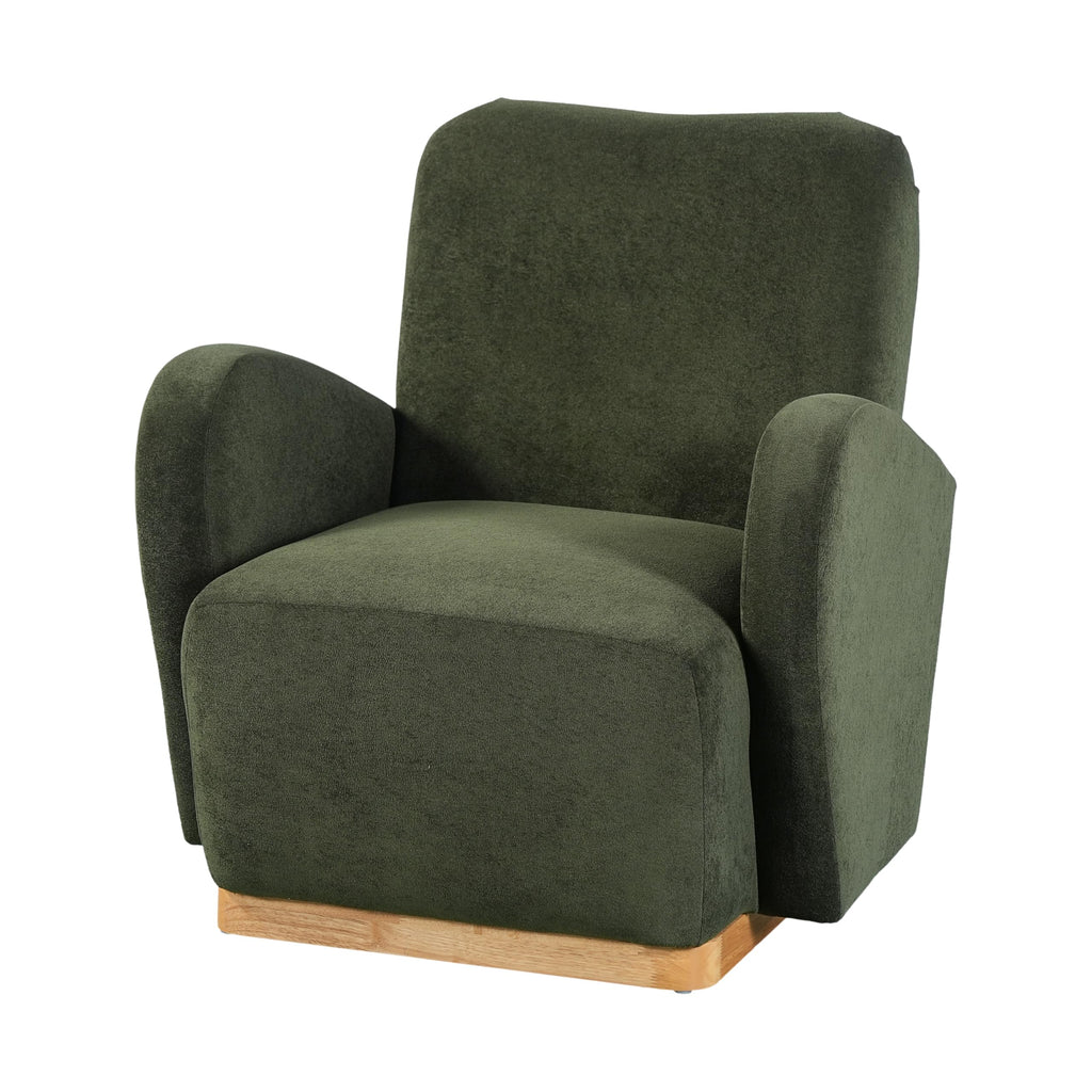 Olive Green Velvet Upholstered Accent Chair Set of 2 U25658